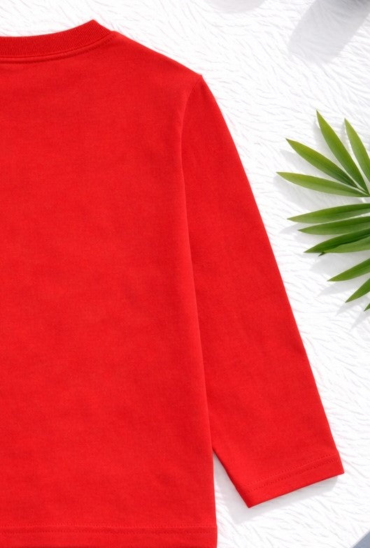 Boy's Chill Print Full-Sleeve T-Shirt - Red