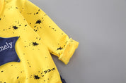 Boy's Yellow Star Print Sweatshirt & Joggers Set