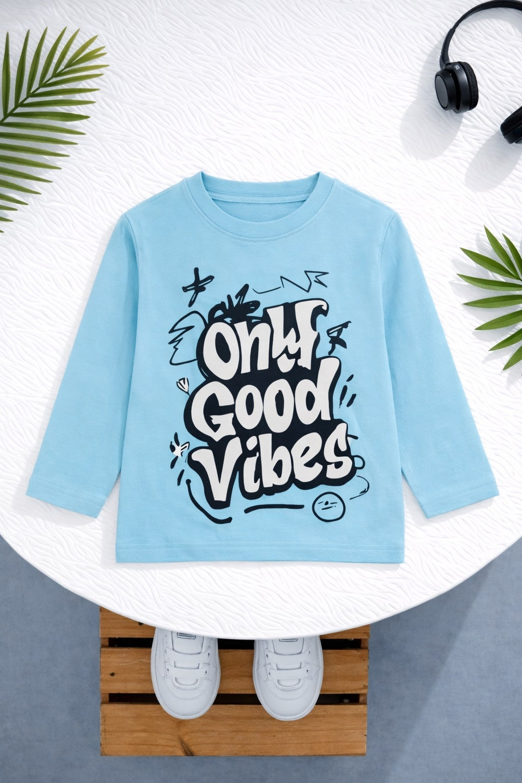 Boy's 3-Pack Awesome Print Cotton T-Shirts - Red, Yellow & Sky Blue