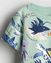 Googo Gaaga Boys Cotton  Printed T-Shirt & Shorts Set - Octopus