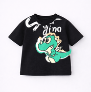 Boy's 2-Pack SuperDino Print T-Shirts - Black & Yellow
