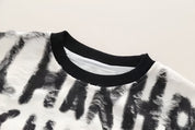 Boy's Black Text Print Sweatshirt & Pants Set