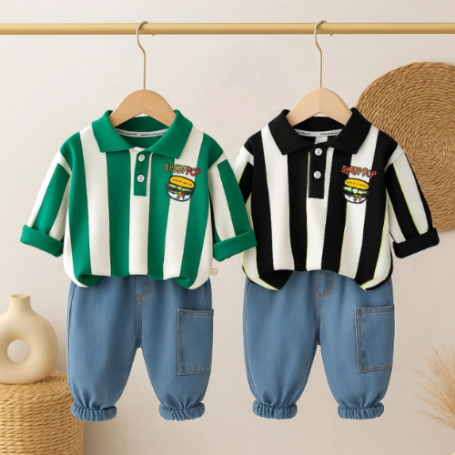 Boys Light Winter Cotton Winter Wear Pack of 2 Outfits - Green & Black Day food