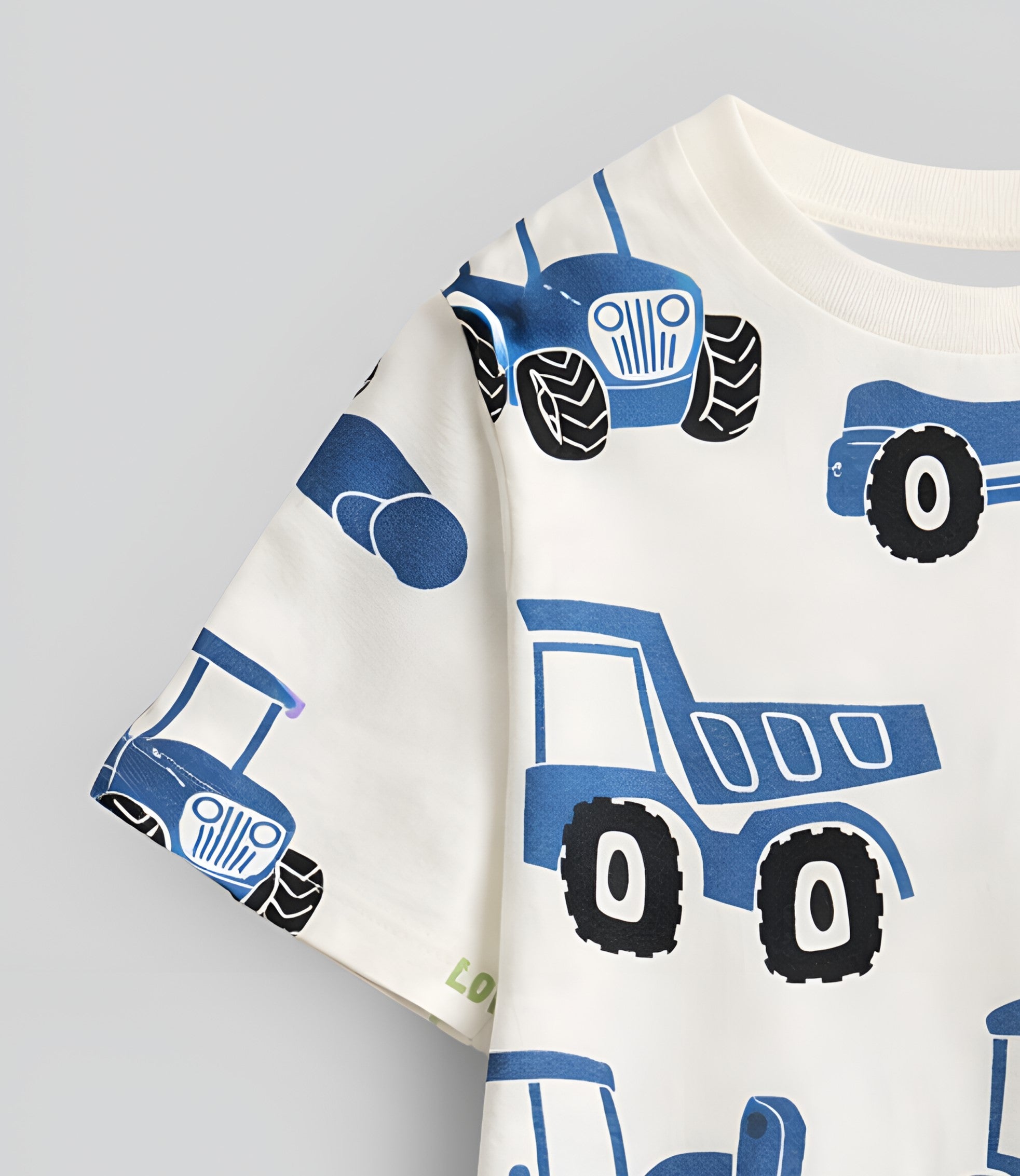 Boy's JCB Truck Print Half-Sleeve T-Shirt - White