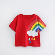 Boy's 2-Pack Rainbow &  Monster Print T-Shirts - Red & White
