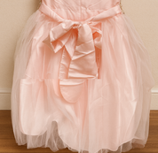 Girl's Blush Pink Shimmer Cascade Dress