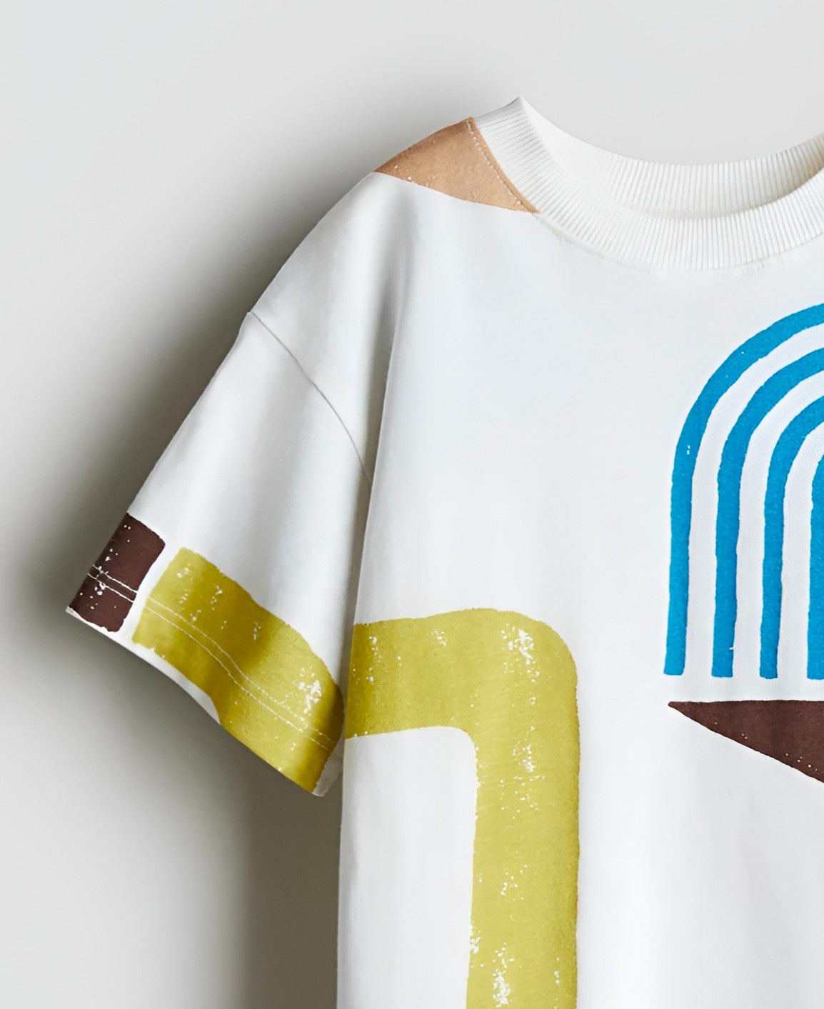 Boy's Shapes Print Half-Sleeve T-Shirt - White