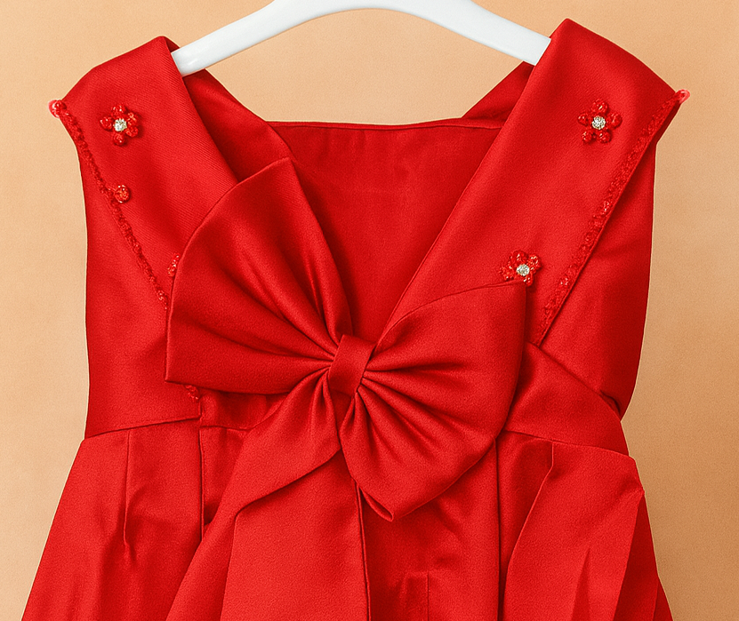 Girl's Red Royale Rosette Dress