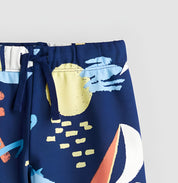 Boy's Cotton Beach Printed Shorts - Blue