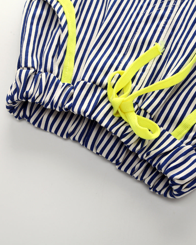 Boy's Navy Fish Print T-Shirt & Shorts Set