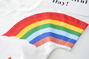 Boy's White Rainbow Print T-Shirt & Shorts Set