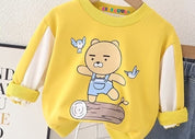 Boy's Yellow Teddy Print Sweatshirt & Pants Set