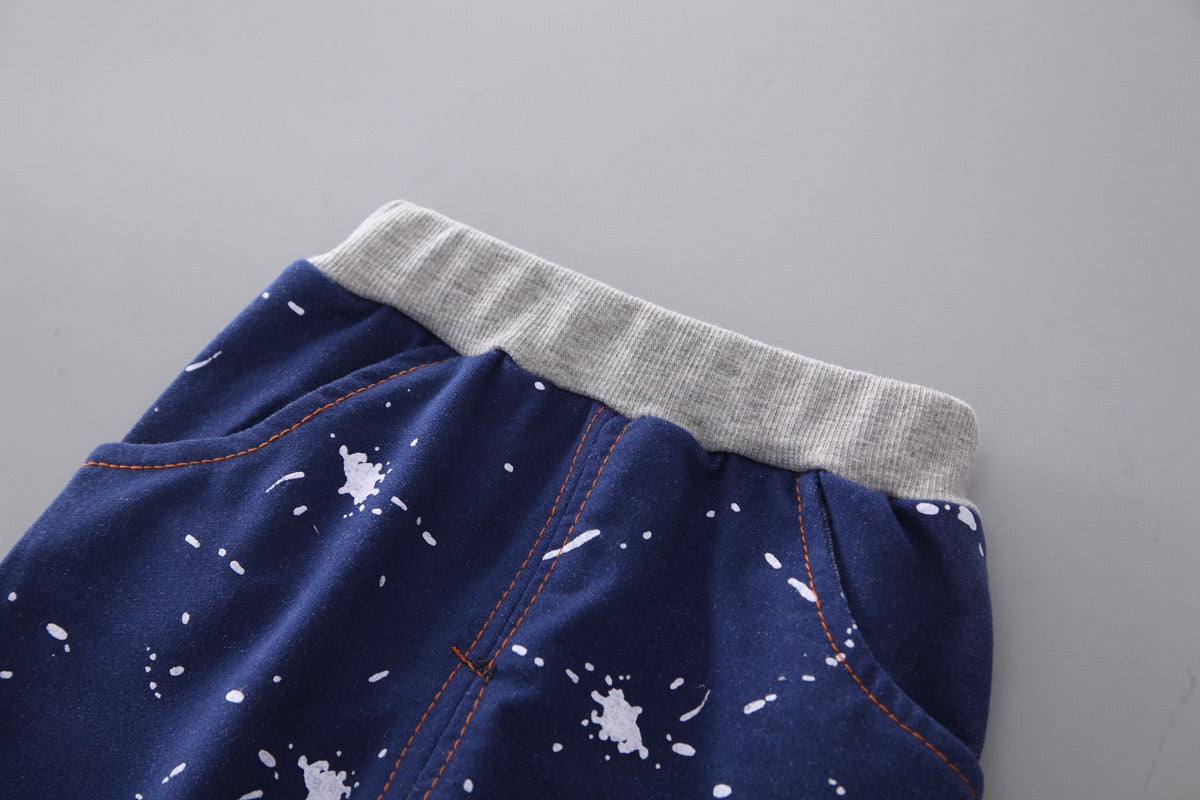 Boy's Yellow Star Print Sweatshirt & Joggers Set