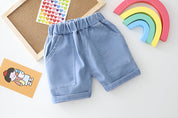 Boy's White Rainbow Print T-Shirt & Shorts Set