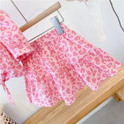 Girl's Half Sleeves  Printed Shirt And skirt in Pink (Pinkshirtskirt)