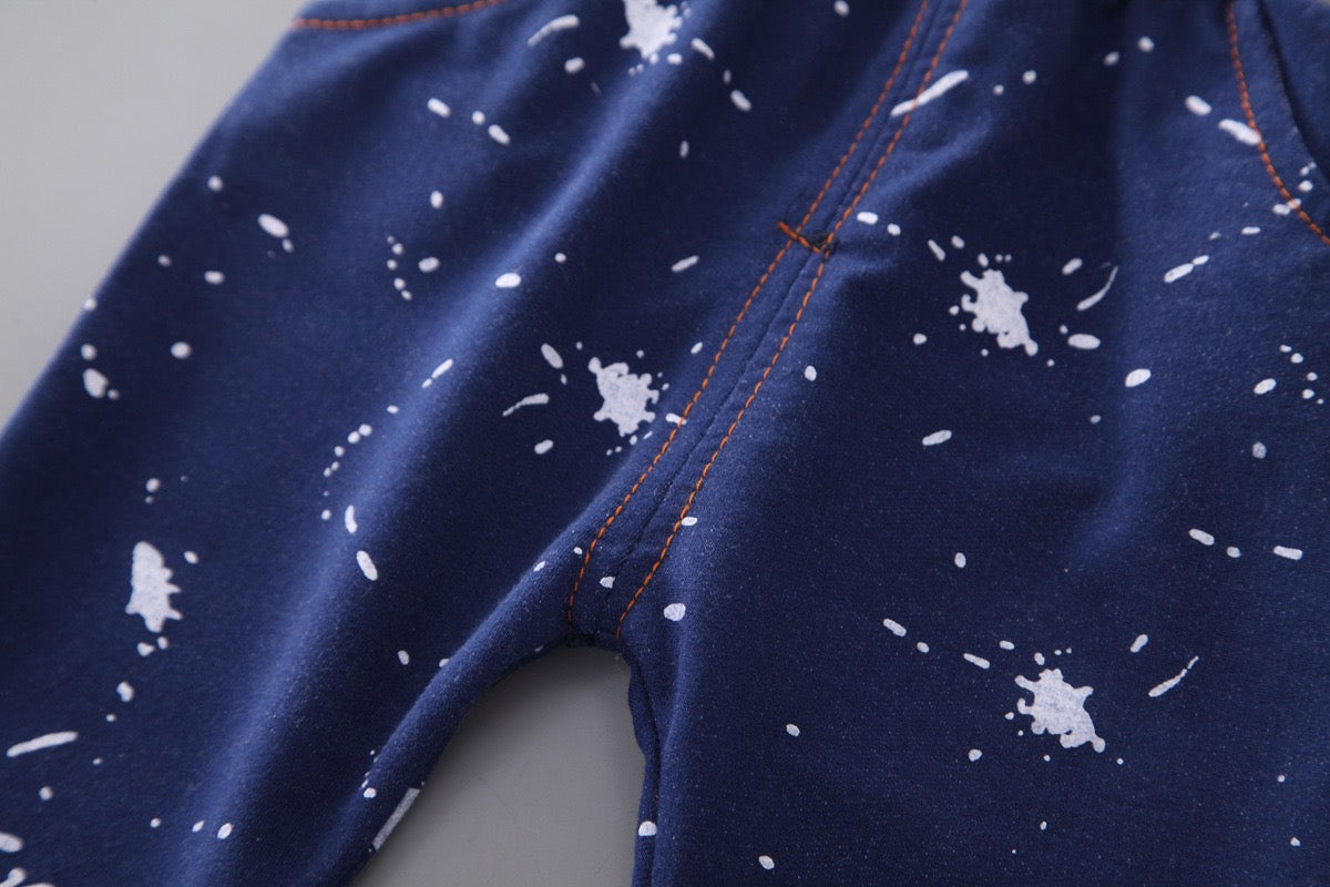 Boy's Yellow Star Print Sweatshirt & Joggers Set