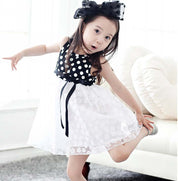 Girl's Black & White Polka Dot Frock