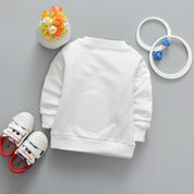 Girl's White Text Print Sweatshirt