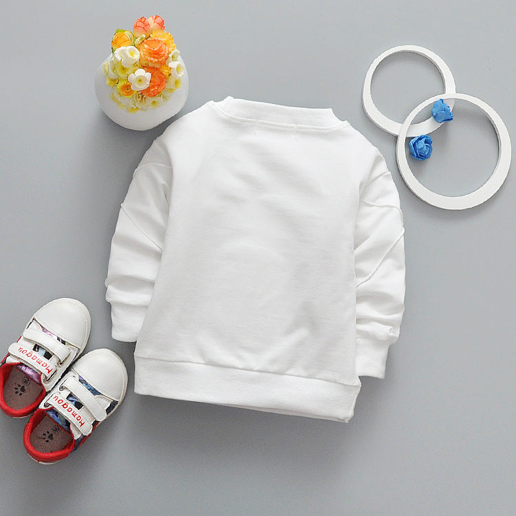 Girl's White Text Print Sweatshirt