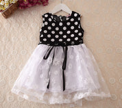 Girl's Black & White Polka Dot Frock