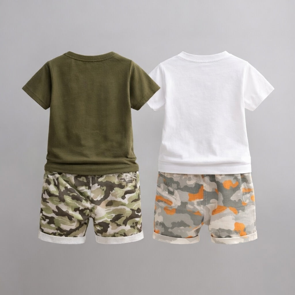 Boys Cotton Half Sleeves T-Shirt & Shorts Set Pack Of 2