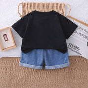 Boy's Black BAM Print T-Shirt & Shorts Set