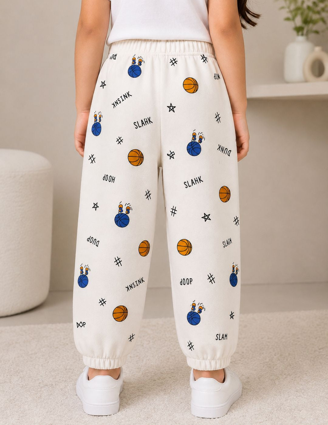 Googo Gaaga Girls Basketball Printed Cotton Joggers