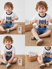 Googo Gaaga Boys Cotton Batman Printed T-Shirt & Shorts Set - Yellow