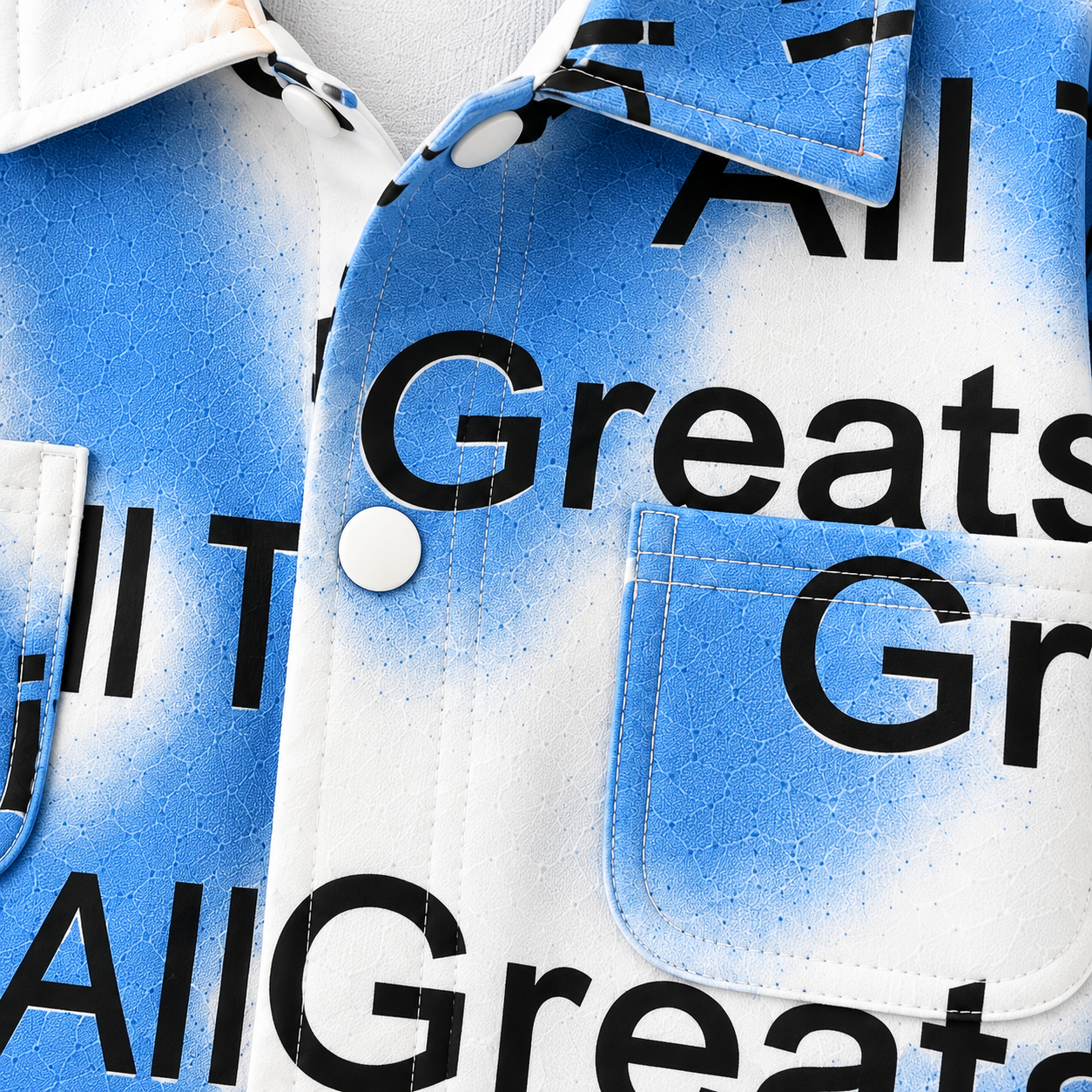 Googo Gaaga Kids Blue & White Typography Printed Full Sleeve Shirt with Blue Denim Jeans Co-Ord Set