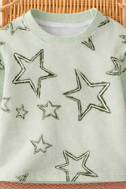 Boy's Star Print Half-Sleeve T-Shirt - Green