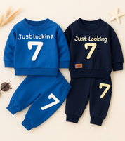Boys Cotton Light Winter Knit Full Sleeves Text Printed Sweatshirt With Joggers Set Pack of 2