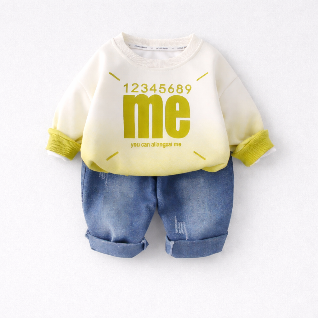 Boys Cotton Fleece Full Sleeves Printed Sweatshirt With Joggers Set Pack of 2 - Green & Blue