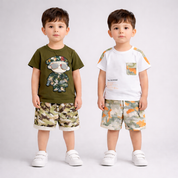Boys Cotton Half Sleeves T-Shirt & Shorts Set Pack Of 2