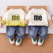 Boys Cotton Fleece Full Sleeves Printed Sweatshirt With Joggers Set Pack of 2 - Green & Brown