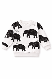 Boys Cotton Fleece Full Sleeves Apple & Elephant Printed Sweatshirt With Joggers Set Pack of 2