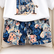 Boy's Cotton Dr Print T-Shirt & Shorts Set - White