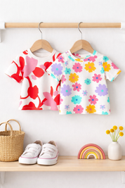 Grils's 2-Pack Floral Print T-Shirts