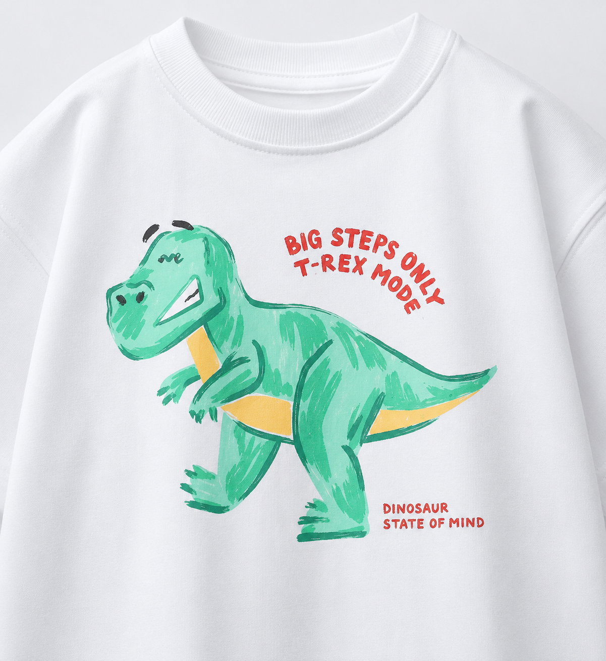 Googo Gaaga Boys Cotton Dino Printed T-Shirt - White