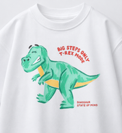 Googo Gaaga Boys Cotton Dino Printed T-Shirt - White
