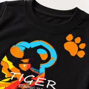Googo Gaaga Girls Bicycle & Tiger Printed Full Sleeve T-Shirt and Pyjama Co-Ord Sets – Pack of 2 (Orange Yellow & Black)