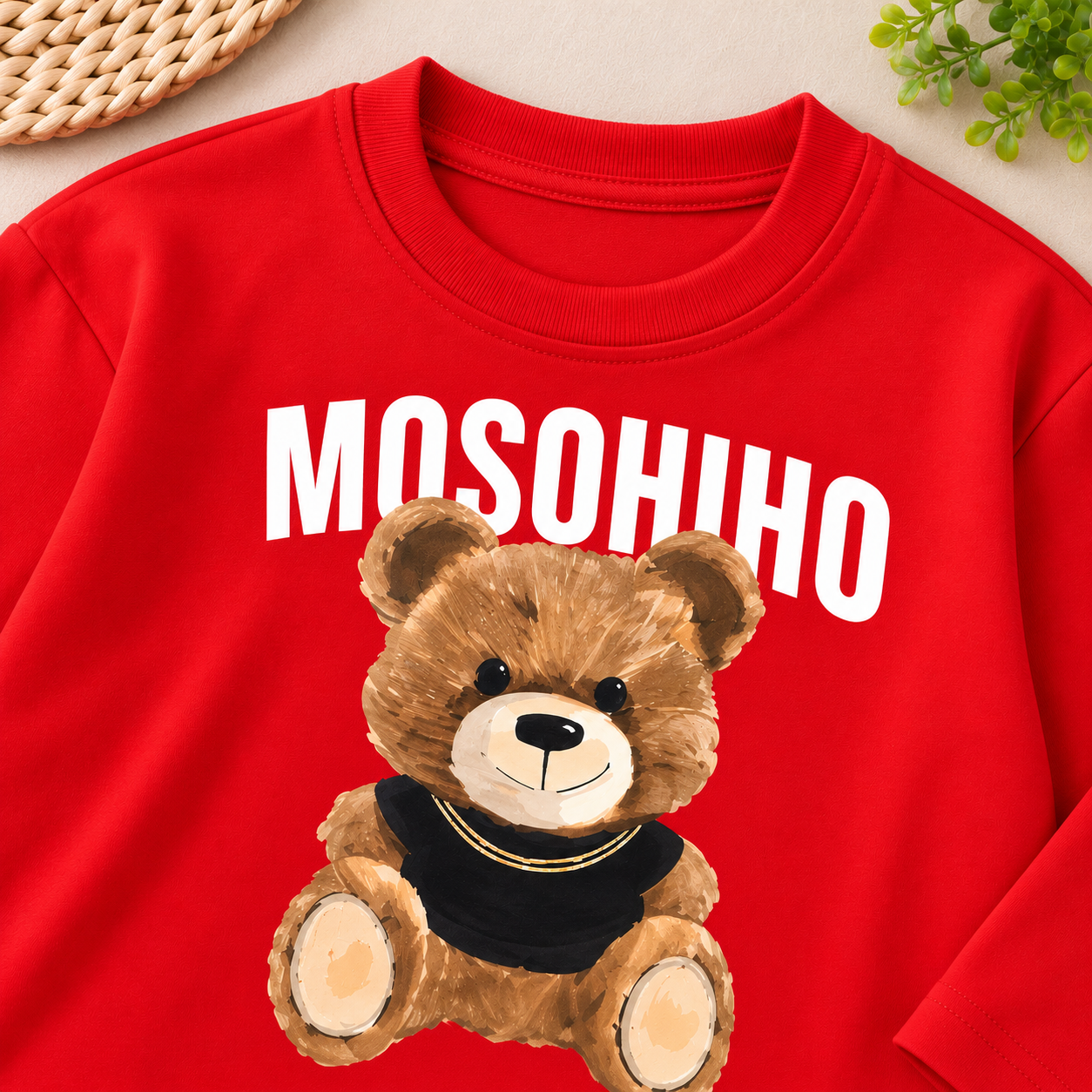 Googo Gaaga Girls Teddy Bear & Adventure Printed Full Sleeve T-Shirt and Pyjama Co-Ord Sets – Pack of 2 (Red Blue & Cream)
