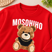 Googo Gaaga Girls Teddy Bear & Adventure Printed Full Sleeve T-Shirt and Pyjama Co-Ord Sets – Pack of 2 (Red Blue & Cream)