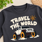 Googo Gaaga Girls Car & Jeep Printed Full Sleeve T-Shirt and Pyjama Co-Ord Sets – Pack of 2 (White Orange & Grey Black)