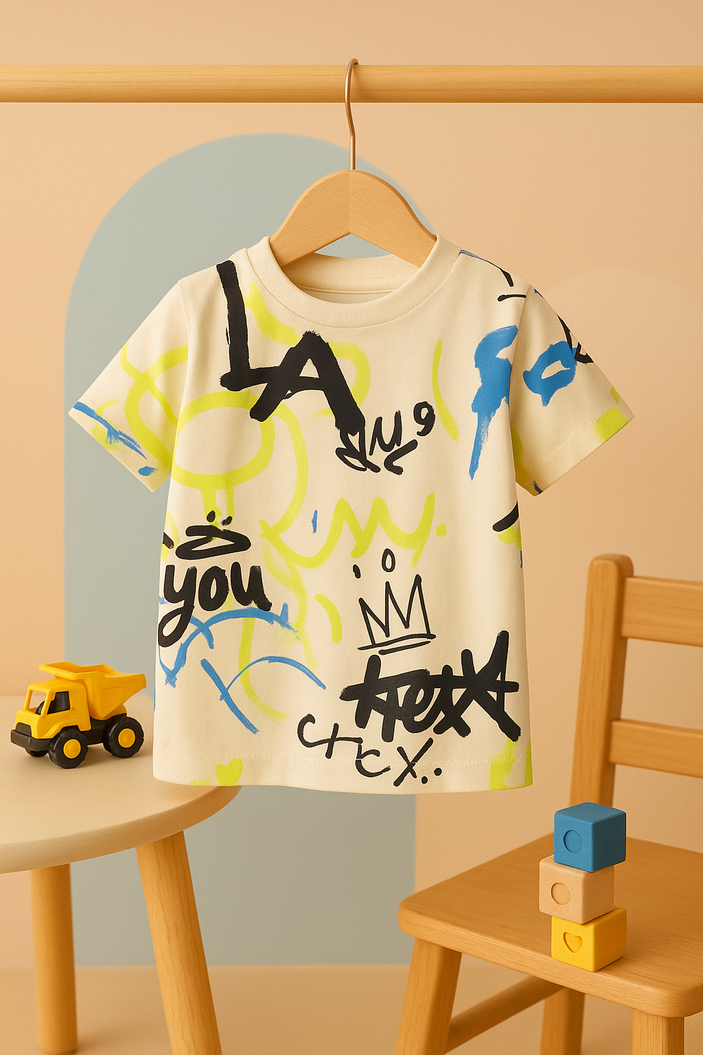 Googo Gaaga Boys Graffiti Print T-shirt in White