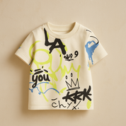 Googo Gaaga Boys Graffiti Print T-shirt in White