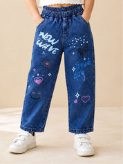 Googo Gaaga Girls NewWave Graphic Printed -Leg Denim Jeans