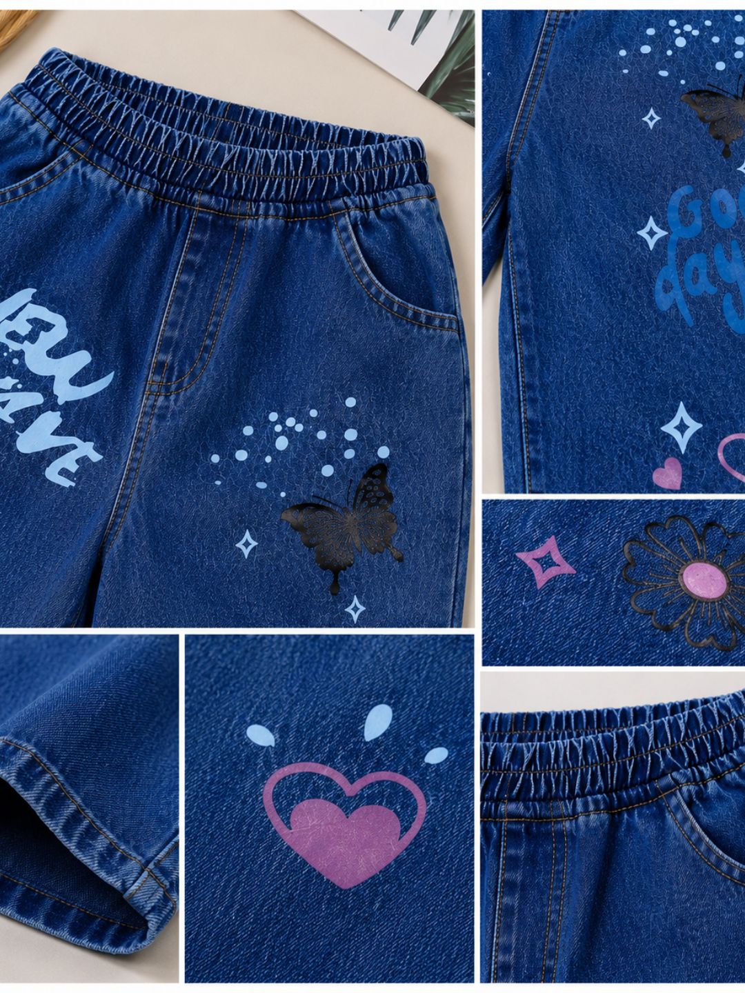 Googo Gaaga Girls NewWave Graphic Printed -Leg Denim Jeans