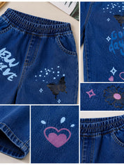Googo Gaaga Girls NewWave Graphic Printed -Leg Denim Jeans