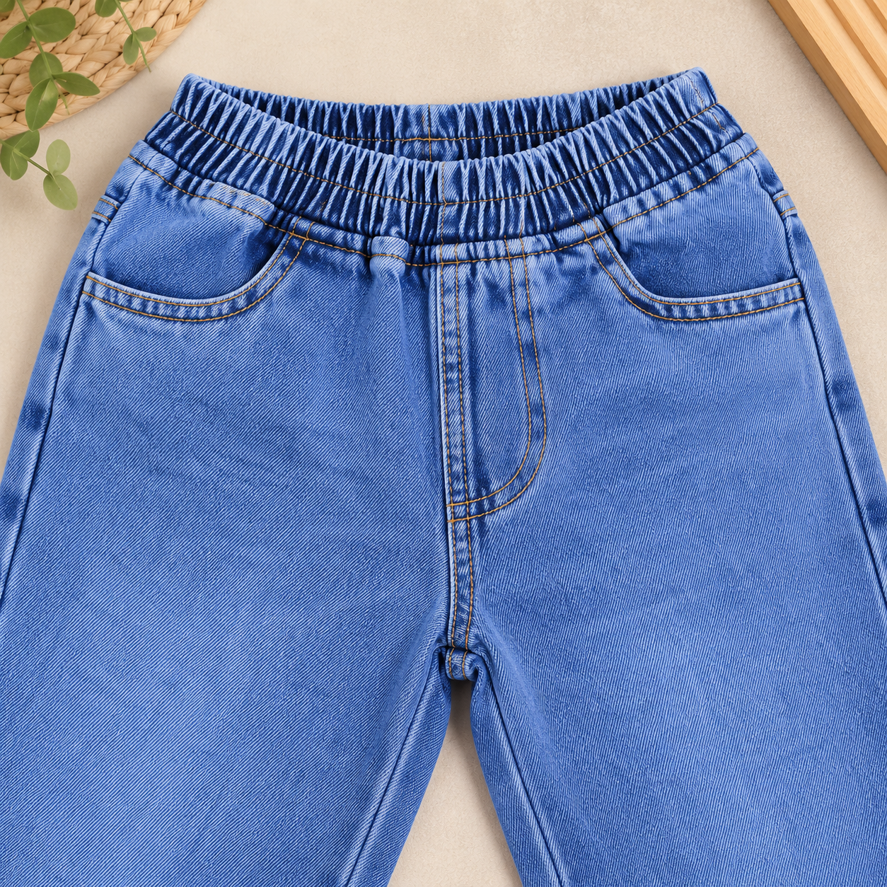 Googo Gaaga Kids Relaxed Fit Wide Leg Denim Jeans – Light Blue