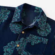 Googo Gaaga Girls Navy Blue Flowers Printed Shirt and Shorts Set